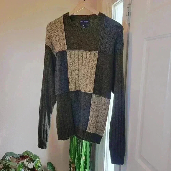 Grant Thomas 100% Cotton Grandpa Block Longsleeve Sweater, Size‎ L Soft Cozy - Picture 4 of 8